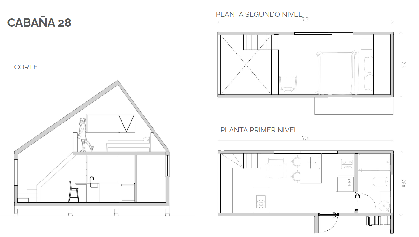 Planta cabaña 28 ecoframe